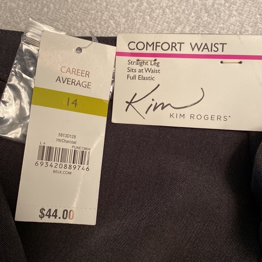 Kim Rogers dress pants career comfort waist button/zip Sz 14 average length NWT - Picture 8 of 8